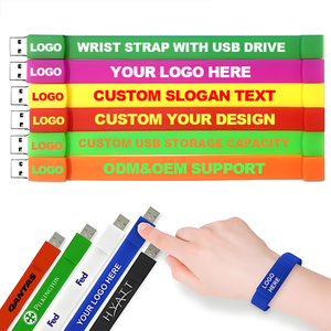 0717 Custom Silicone Bracelets <b>Usb</b> Flash Drive with Logo Portable Wrist <b>Usb</b> Promotional Gift Fashion Wristband - Product Image 3