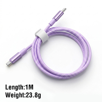 Câble en nylon tressé coloré de 1 m avec coque en aluminium, charge rapide Type C vers C, transfert de données ultra-rapide pour adaptateur iPhone 15 16 17