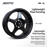 Jantes Flow Forming 16x7J 4x100 Noir Satiné 5 Branches pour Honda Civic Fit Jazz Mazda MX5 Miata Prêtes à l'Expédition