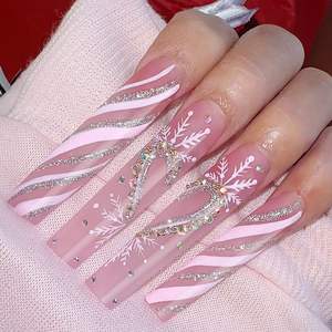 Mayorista Nail Art Proveedor Navidad 3D <span class=keywords><strong>Decoraciones</strong></span> <span class=keywords><strong>Uñas</strong></span> <span class=keywords><strong>Postizas</strong></span> Rosa Cute Cartoon Press On Jelly Gel <span class=keywords><strong>Uñas</strong></span> <span class=keywords><strong>Postizas</strong></span> <span class=keywords><strong>Para</strong></span> Niña - Product Image 4