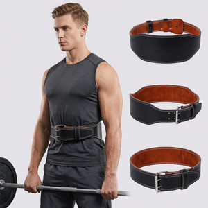 Men's Strength Training High Quality Leather Gym & Home <b>Exercise</b> Safety Equipment Waist Support Leather <b>Belt</b> - Product Image 1