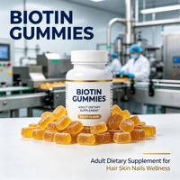 Complément alimentaire en gommes à la biotine, haute concentration (>30%), soutien pour la santé des cheveux, de la peau et des ongles, complément nutritionnel pour adultes