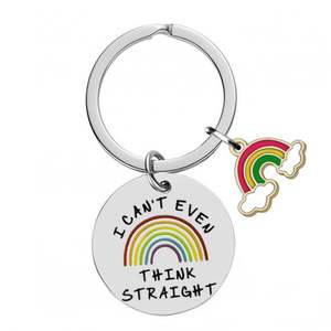 Lésbico cosas orgullo regalo para novio novia pareja <span class=keywords><strong>Gay</strong></span> Pansexual LGBT divertido Día de San Valentín Metal Arco Iris llavero - Product Image 2