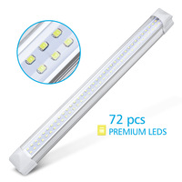 Deux rangées compartiment lumière LED voiture intérieur lumières 72LED Tube Van RV trois rangées lecture éclairage couleur blanche