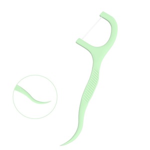 Mint Flavored Toothpick <span class=keywords><strong>Dental</strong></span> Flosser Bulk Plástico Biodegradável Picaretas Por Caixa De Bambu Carvão Limpeza Fio Encerado - Product Image 3