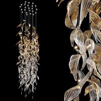 Lustre moderne transparent et de couleur ambre pour hall d'hôtel, lustre suspendu LED de luxe