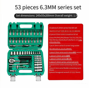 Set Perkakas Perbaikan Mobil 216 PCS, Kunci Ring Ratchet 24 Gigi 1/2 Drive, Kit Perkakas Soket 37 PCS - Product Image 5