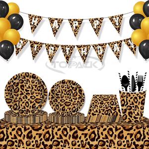 Usine <span class=keywords><strong>Jungle</strong></span> imprimé léopard vaisselle en papier <span class=keywords><strong>jetable</strong></span> ensemble de dîner assiettes de Restaurant 7 9 pouces plats en papier <span class=keywords><strong>assiette</strong></span> à gâteau en papier - Product Image 2