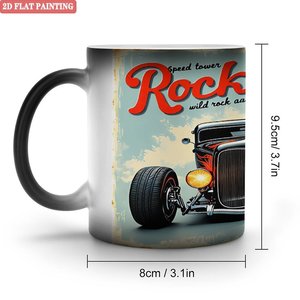 Custom Birthday Pattern Mug 11oz Frosted Black <b>Ceramic</b> Heat Activated Color Changing <b>Cup</b> - Product Image 1