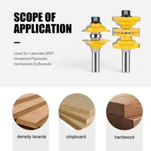 2 pièces cadre de porte Rail & Stile routeur Bit fenêtre langue <span class=keywords><strong>rainure</strong></span> Tenon <span class=keywords><strong>fraise</strong></span> pour bois outils de travail du bois - Product Image 5