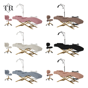 Turri, juego completo de silla de esteticista con cama de pestañas de espuma viscoelástica, cama de pestañas de Spa hidráulica ergonómica curvada de lujo con lámpara de carrito - Product Image 3