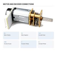 Moteur à engrenages CC N20 avec encodeur à effet Hall AB, boîte de vitesses métallique 3 à 12 V pour projets de contrôle de vitesse et d'odométrie de robots