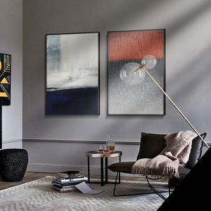 Décoration murale suspendue pour salon de style nordique, comprenant un triple tableau sur toile sans cadre et un cadre <span class=keywords><strong>noir</strong></span> en bois massif - Product Image 4