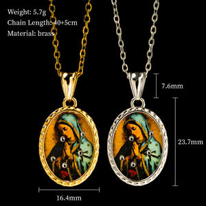 Caja <span class=keywords><strong>de</strong></span> Pintura para Tarjetas GIVELUCK Mira con Incrustaciones <span class=keywords><strong>de</strong></span> Diamantes Ovalados en Cobre Blanco y Latón, Estilo Cristiano, Dorado Tang y Blanco - Product Image 2