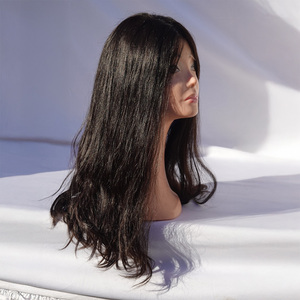 Buen precio, peluca de cabello humano brasileño suave y cómoda con estilo negro y puntas de trama única - HAIR4WIG - Product Image 2