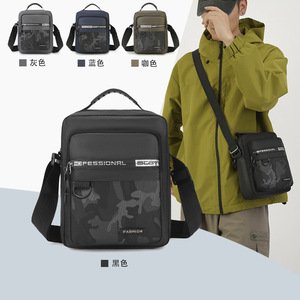 Bolso cruzado de estilo coreano para hombre, de gran capacidad, de tela Oxford, con patrón de camuflaje, duradero, para viajes de negocios - Product Image 1