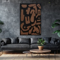 Peinture à l'huile moderne personnalisée, peinte à la main, en noir et marron, pour le salon, art mural sur toile, décor d'hôtel