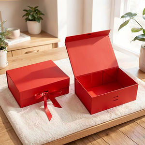 Boîte en carton pliante de luxe personnalisée pour produits cosmétiques, emballages cadeaux magnétiques avec ruban - Product Image 2