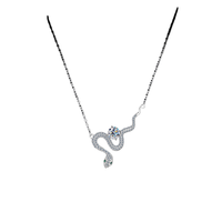 S925 collier en argent femmes à la mode lumière luxe Moissanite série géométrique en forme de serpent pendentif accessoire chandail chaîne