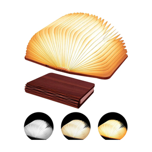 โคมไฟหนังสือพับกระดาษไม้ขนาดเล็ก LED กันน้ำ ตกแต่งโต๊ะ แสง RGB ขายส่งปี 2025 สินค้าขายส่งยอดนิยม - Product Image 1