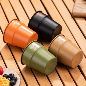 Custom Logo 304 Stainless Steel Outdoor Cup Single Layer Metal Coffee Mug Wholesale Fashion Camping Tableware