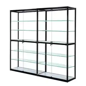 Full transparent glass display cabinet Showcase Counter Top With Lock glass swing door showcase For shop
