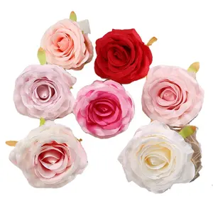 Têtes de fleurs de roses artificielles pour la décoration de bureau