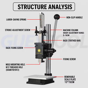 High Precision Manual Hole Punching Machine Silent Die Cutting Press Hand Operated Punching Tool for Workshop - Product Image 2