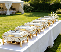 Réchaud alimentaire en acier inoxydable, chauffage à l'alcool, contrôle automatique de la température, 6L, 50-70°C, service de restauration, banquet de mariage, hôtel