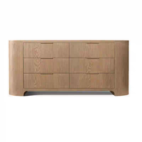 Lit en bois de chêne massif de style RH au design moderne - Durable et confortable 1800x2000x1200mm Ensemble de meubles de chambre personnalisable