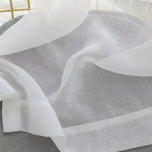 Innermor Latest Tulle Lace Solid White Window Screening Sheer Curtains For Living Room Modern Tulle Sheer Curtains D