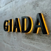 Diseño de cortesía de Daco Sign-Descuento limitado del 10%-Logotipo de pared 3D para salones-Señalización iluminada con LED