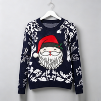 Pulls de Noël en gros d'usine : Motifs de tricot, pull brodé Père Noël, pull drôle pour couple