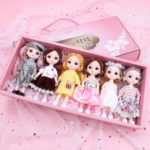 17cm doll toy large gift box Mini small sized princess children little girl simulation dress-up play clothes