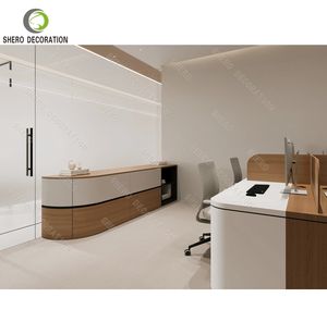 Muebles de Oficina Modernos, Escritorio Ejecutivo de Madera Personalizado, Escritorio de Trabajo en Oferta, Muebles de Oficina para Salas de Exhibición de Empresas - Product Image 6