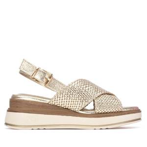 Sandalias de Plataforma Xti para Mujer, Color Dorado, Tacón de 5 cm, Talla 40 - Product Image 1