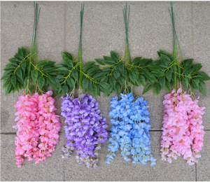 Longues branches de <span class=keywords><strong>fleurs</strong></span> artificielles en soie, glycine cryptée <span class=keywords><strong>Albizia</strong></span>, <span class=keywords><strong>fleurs</strong></span> décoratives pour mariage - Product Image 6