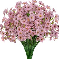 Bunga Violet Buatan untuk Dekorasi Pernikahan dan Hari Valentine, Seni Floral Plastik Buatan Tangan, Rangkaian Lorong, Dalam/Luar Ruangan