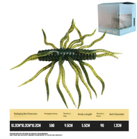 Leurre souple MF en TPE flottant, forme de mille-pattes, 9,5 cm, 9 g, en forme de pomme de terre, pour eau douce et eau salée, pour la pêche au bar et à la perche, leurre de pêche artificiel