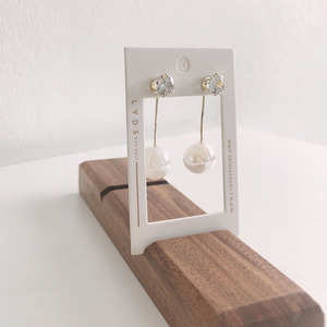 Stampa logo personalizzata carte per imballaggio di carte per orecchini bianchi espositori per gioielli in carta - Product Image 3