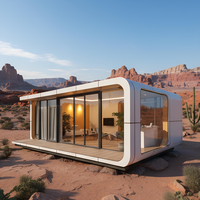 Capsule spatiale préfabriquée écologique avec intégration de panneaux solaires, montage facile pour le camping en plein air, séjour commercial