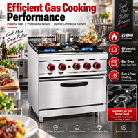 Cuisinière à gaz professionnelle pour restaurant, 4 brûleurs, four, machine de cuisson en acier inoxydable pour cuisine d'hôtel, boulangerie, équipement de restauration