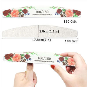 Lote de 10 Uds. De limas de uñas profesionales, 100/180 de madera de pulido, papel de lija fuerte, esmeril, uñas de doble cara, bloque de amortiguación, herramientas artísticas para uñas - Product Image 4