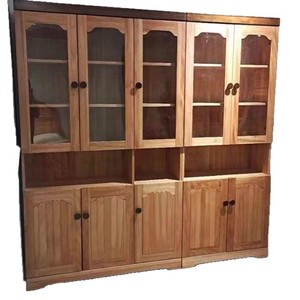 <b>Solid</b> <b>Wood</b> <b>Bookcase</b> With Glass Doors And Storage Shelves For Living Room Home Use - Product Image 5
