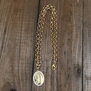 Collier et <span class=keywords><strong>chaîne</strong></span> NZ1056 CZ Micro Pave Vierge Marie plaqué <span class=keywords><strong>or</strong></span> pour femmes/hommes, bijoux chrétiens, <span class=keywords><strong>médaille</strong></span> pendentif - Product Image 3
