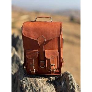 Casual <b>Leather</b> Backpack For Men And <b>Women</b> With <b>Laptop</b> Compartment And Modern Carry Design For Office Travel School And Everyday - Product Image 5