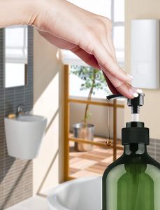 Custom Round Shoulder Amber Green Transparent 100ml 150ml 200ml 300ml 500ml Hair Oil PET Plastic <b>Shampoo</b> <b>Bottle</b> with <b>Pump</b> - Product Image 4