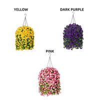 Panier de fleurs suspendu en soie coloré Morning Glory Paniers suspendus avec fleurs artificielles pour décor de porche extérieur