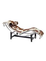 Chaise longue vintage minimaliste en cuir véritable pour salon, balcon, bureau, sieste, détente
