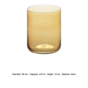 Vaso de Agua M1934, Vidrio Soplado en Espiral Color Ámbar, 41 cl, Artículos de Bar para Restaurantes y Hoteles, Venta al Por Mayor - Product Image 3